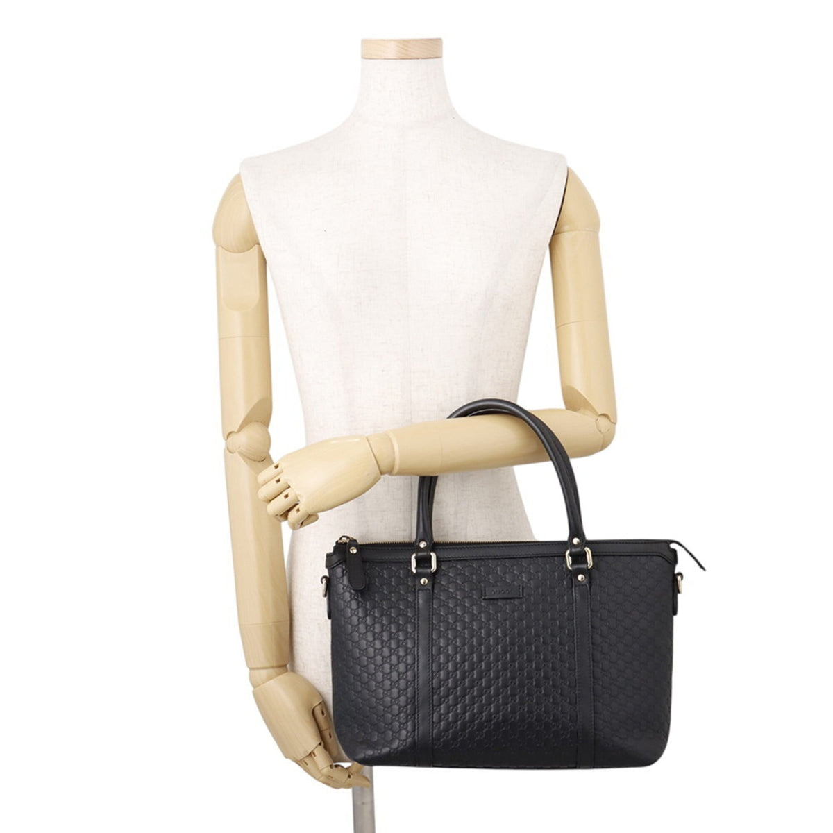 Gucci Black Leather Handbag Shoulder Bag Tote Bag (Pre-Owned)