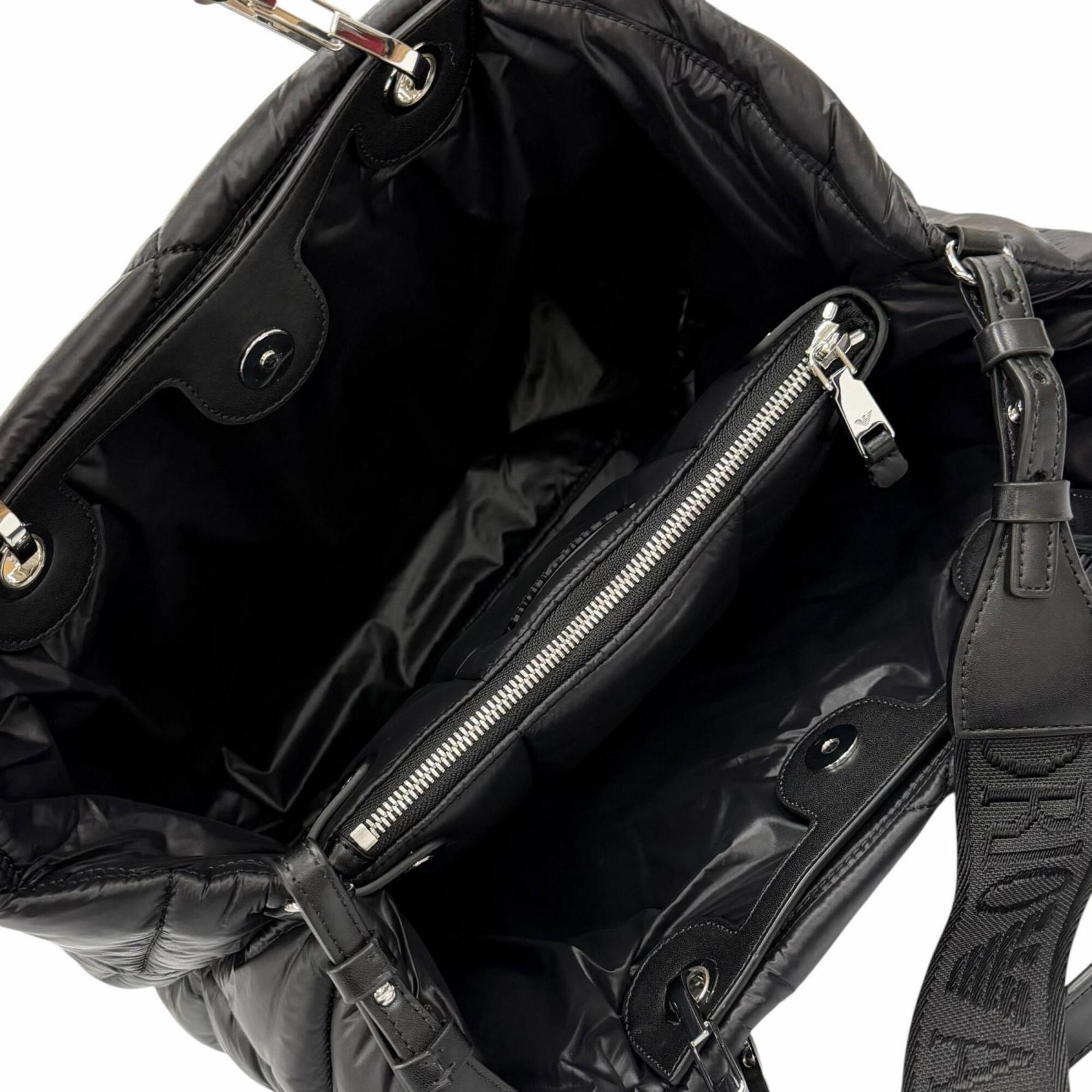 Emporio Armani Black Leather Pouch Tote Bag (Pre-Owned)