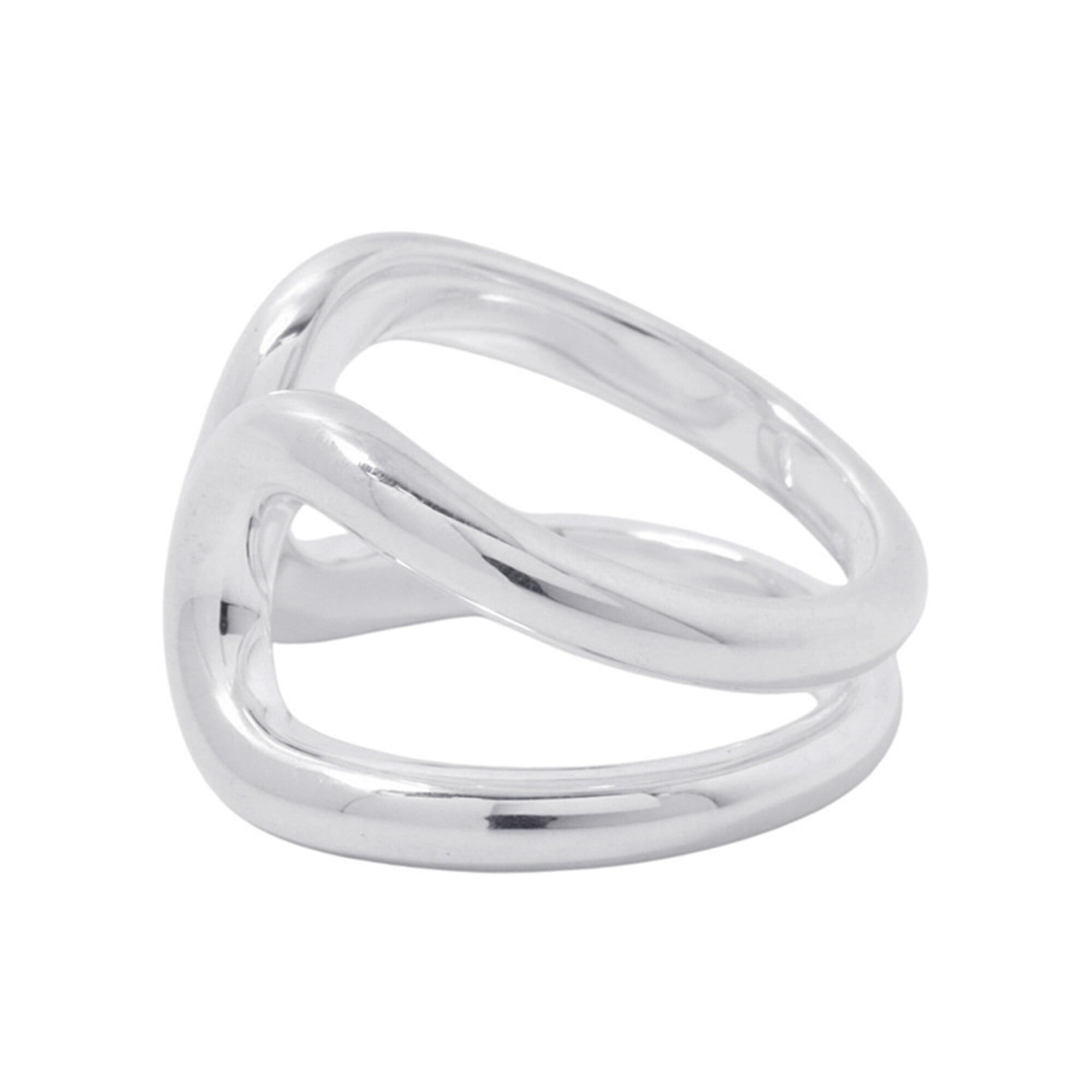 Hermes Silver Silver 925 Band Ring (Pre-Owned)