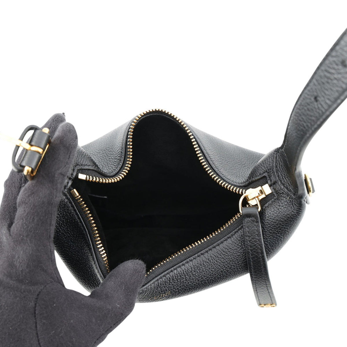 Celine Black Leather Handbag Shoulder Bag (Pre-Owned)