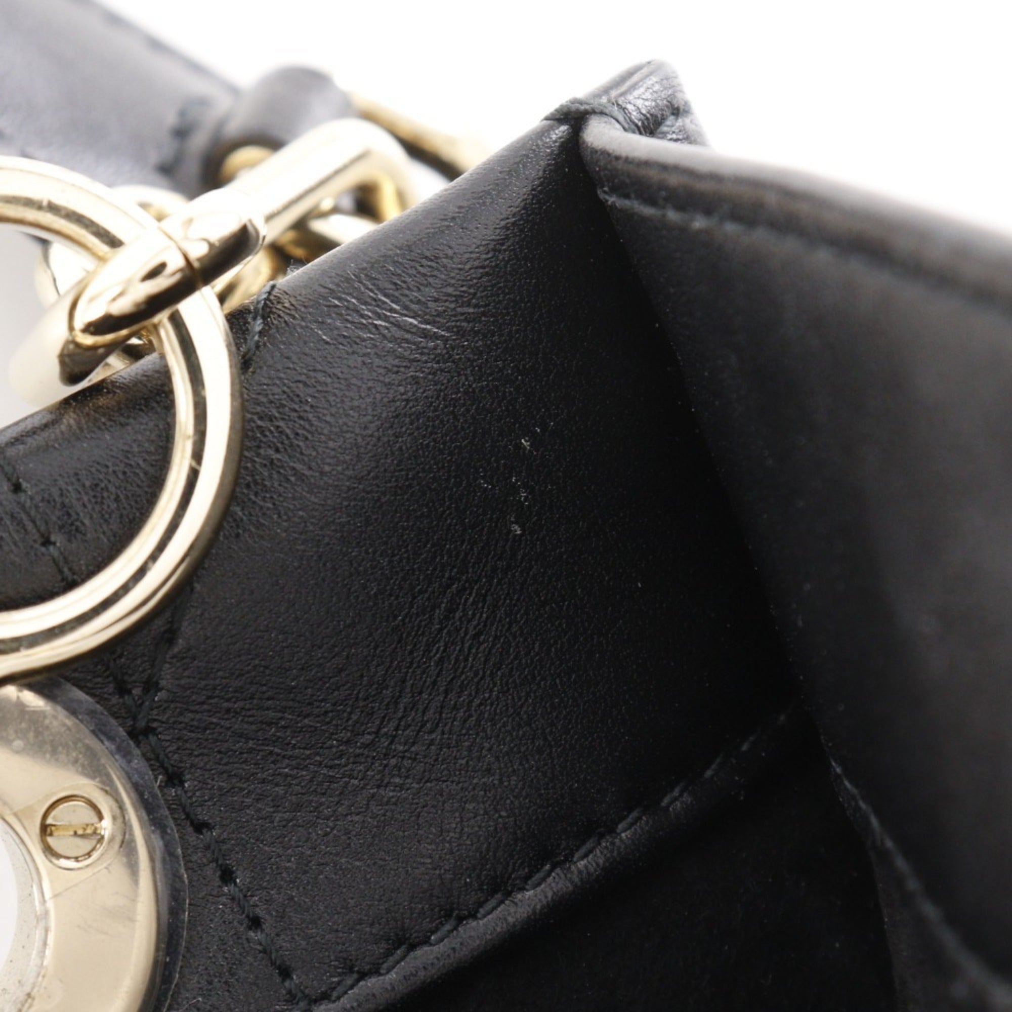 Christian Dior Black Leather Tote Bag (Pre-Owned)