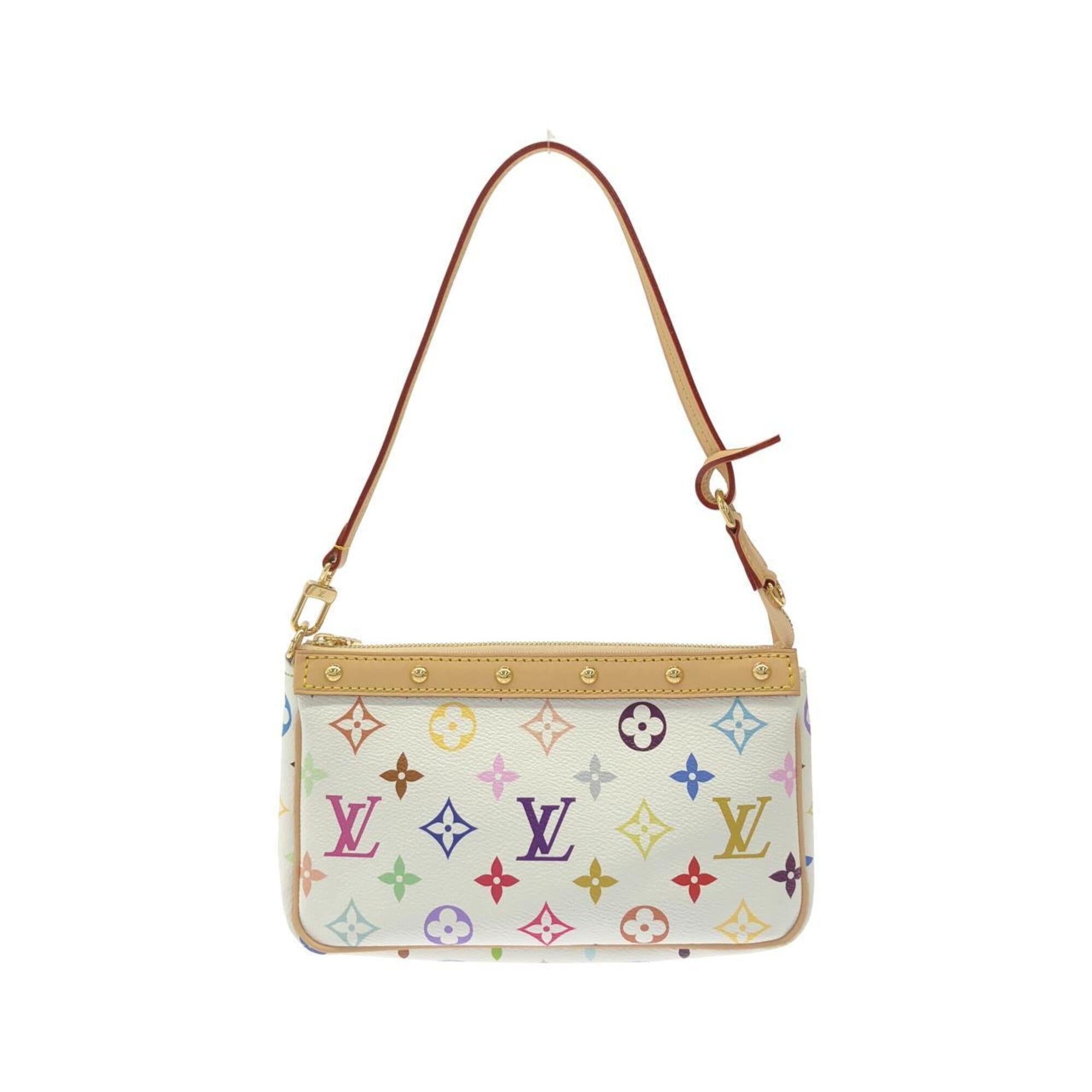 Louis Vuitton White Coated Canvas Pochette Pouch (Pre-Owned)