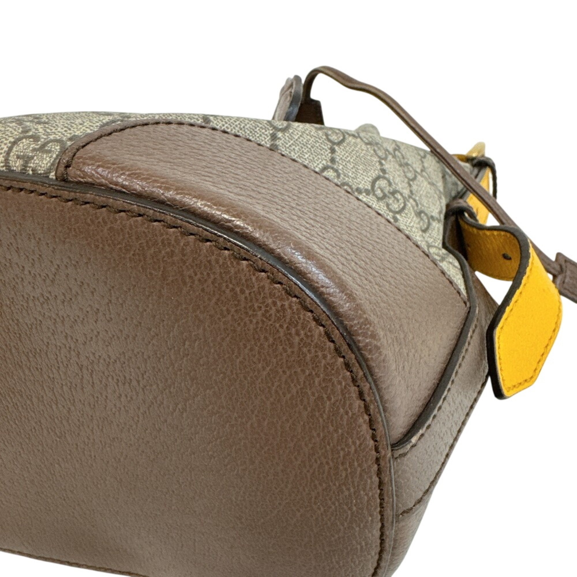 Gucci Beige Brown Yellow Pvc Leather Handbag Shoulder Bag (Pre-Owned)