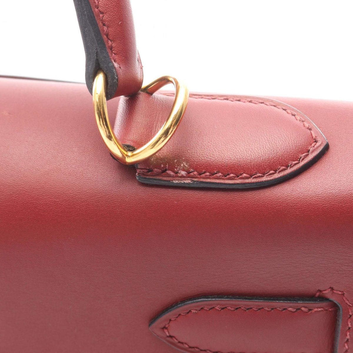 Hermes Bordeaux Vibrato Leather Leather Handbag (Pre-Owned)