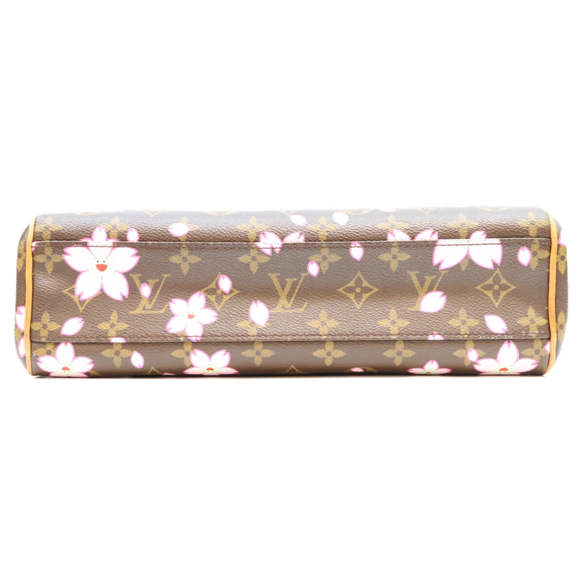 Louis Vuitton Brown Pink Monogram Cherry Blossom Handbag (Pre-Owned)