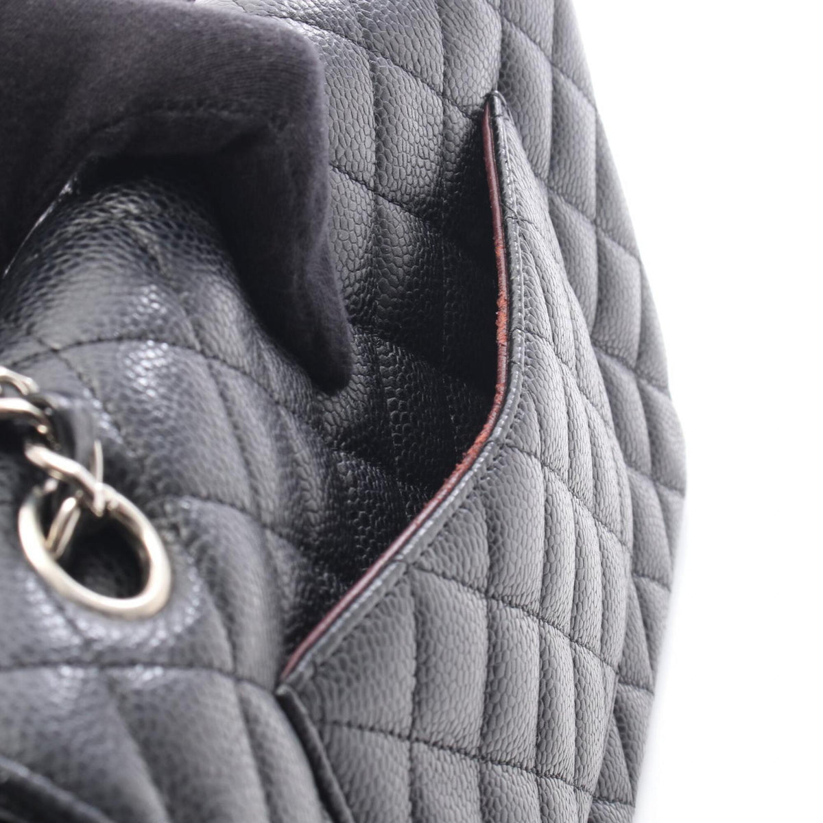 Chanel Black Grained Calfskin Handbag Shoulder Bag (Pre-Owned)