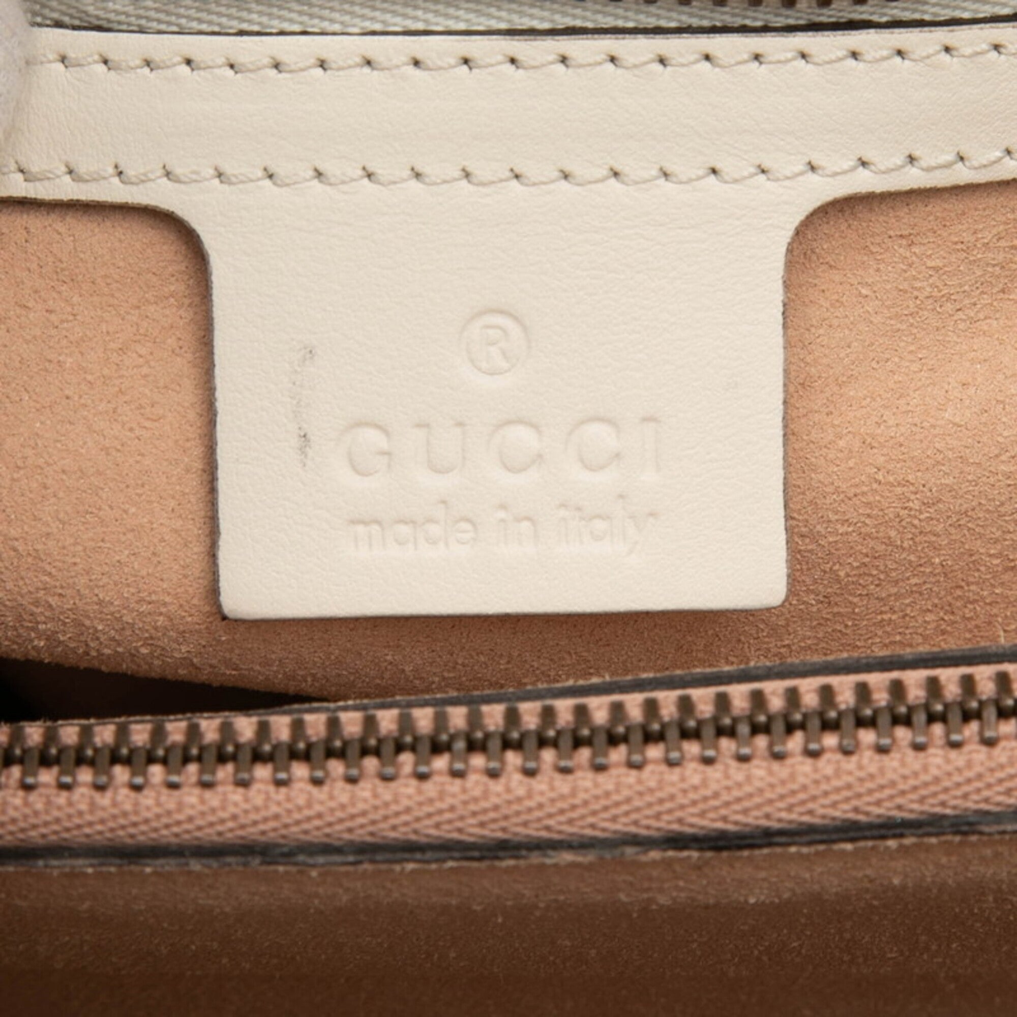 Gucci White Leather Handbag Shoulder Bag (Pre-Owned)