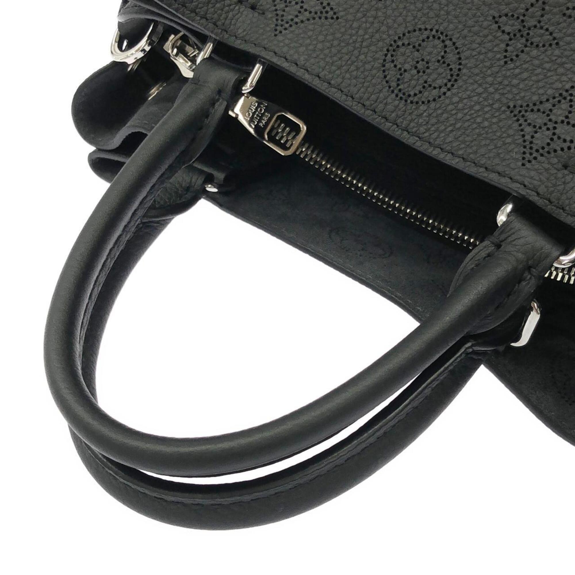 Louis Vuitton Mahina Black Mahina Leather Handbag (Pre-Owned)