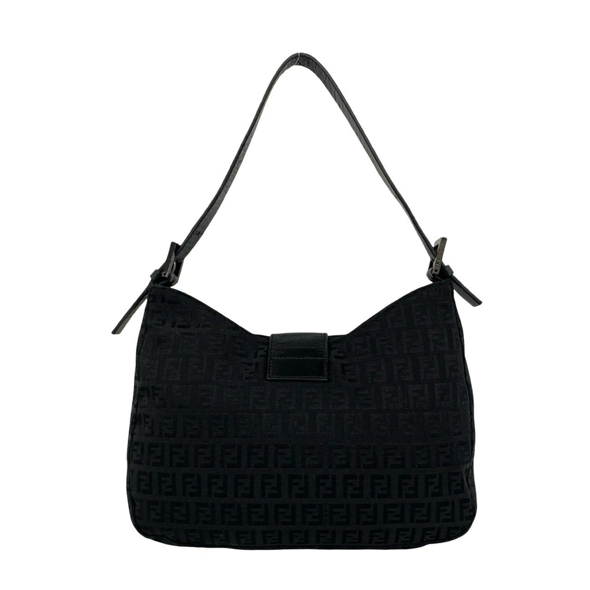 Fendi Black Canvas Leather Shoulder Bag (Pre-Owned)