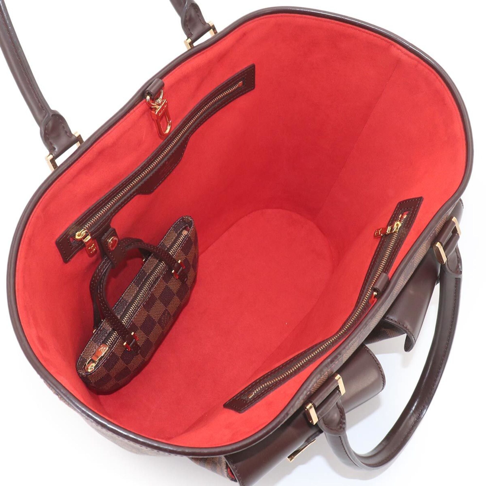 Louis Vuitton Ebene Damier Canvas Handbag Pouch Tote Bag (Pre-Owned)