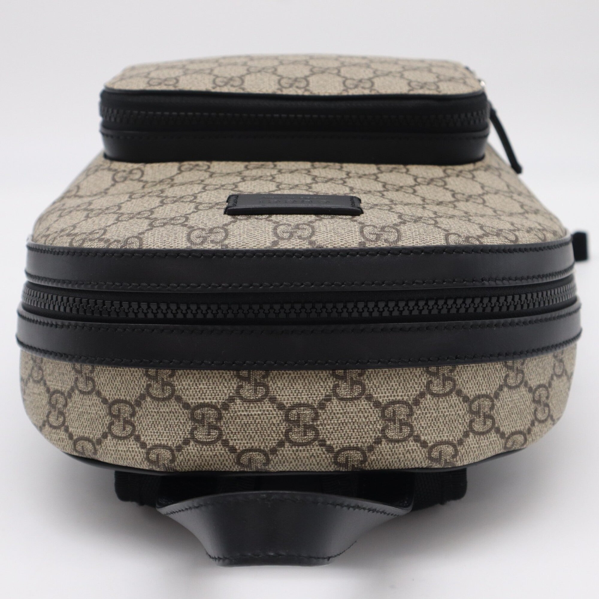 Gucci Beige Brown Canvas Leather Backpack (Pre-Owned)