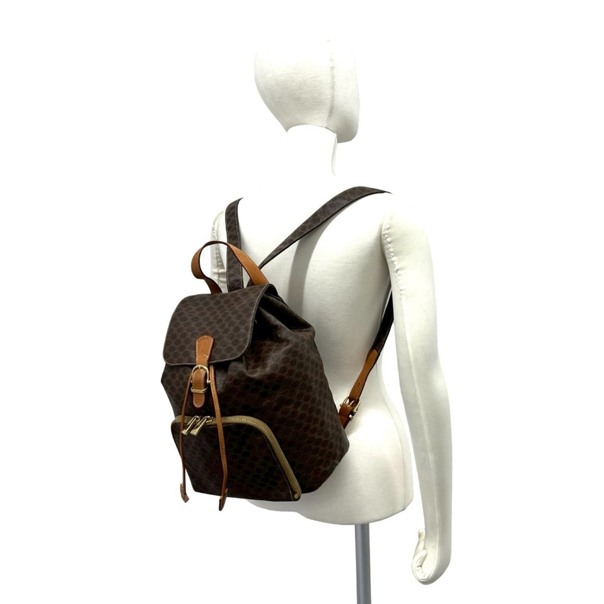 Celine Brown Pvc Leather Backpack (Pre-Owned)