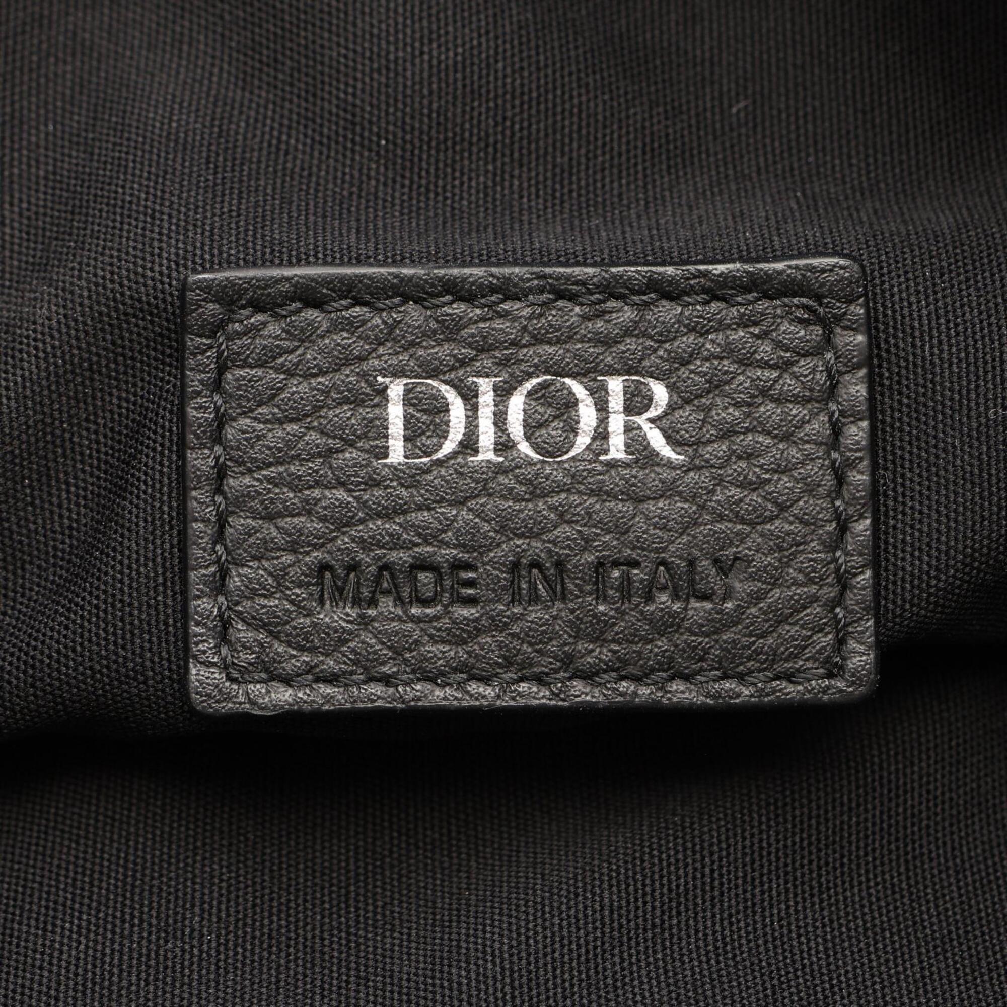 Christian Dior Black Leather Handbag Saddle Bag Sling Bag (Pre-Owned)
