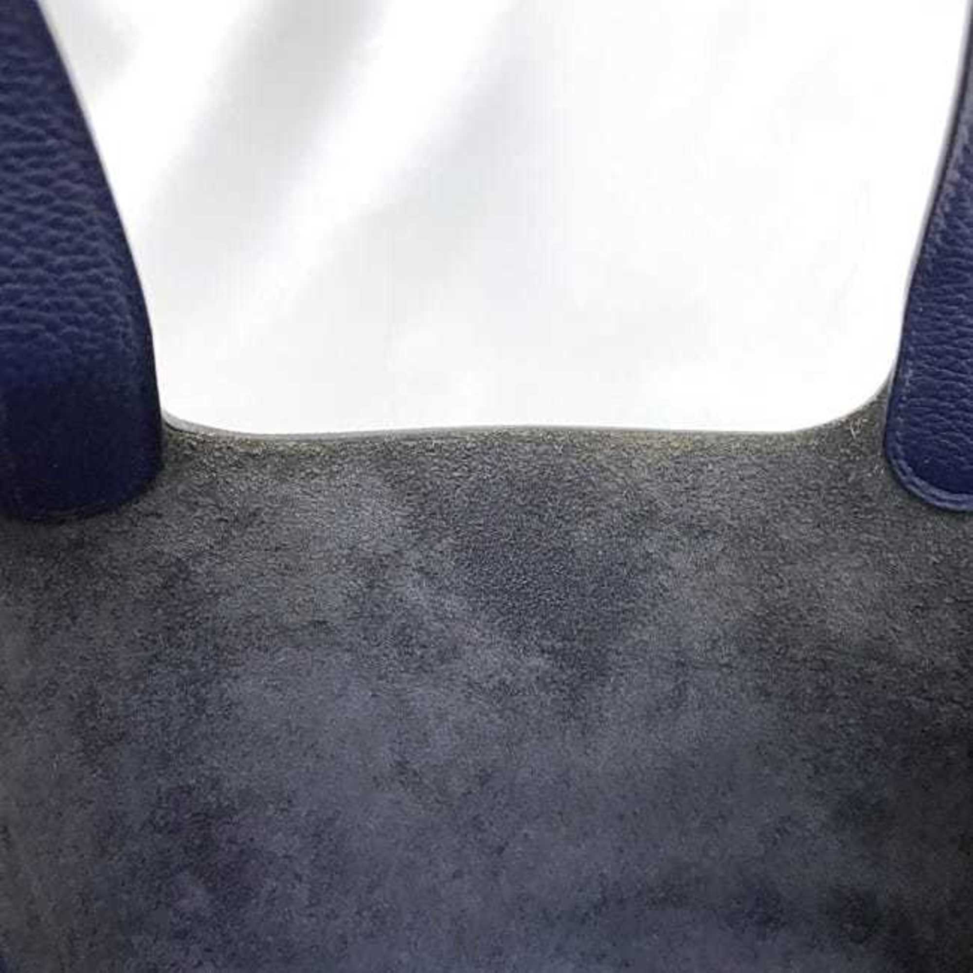 Hermes Blue Nuit Navy Leather Taurillon Clemence Leather Handbag (Pre-Owned)