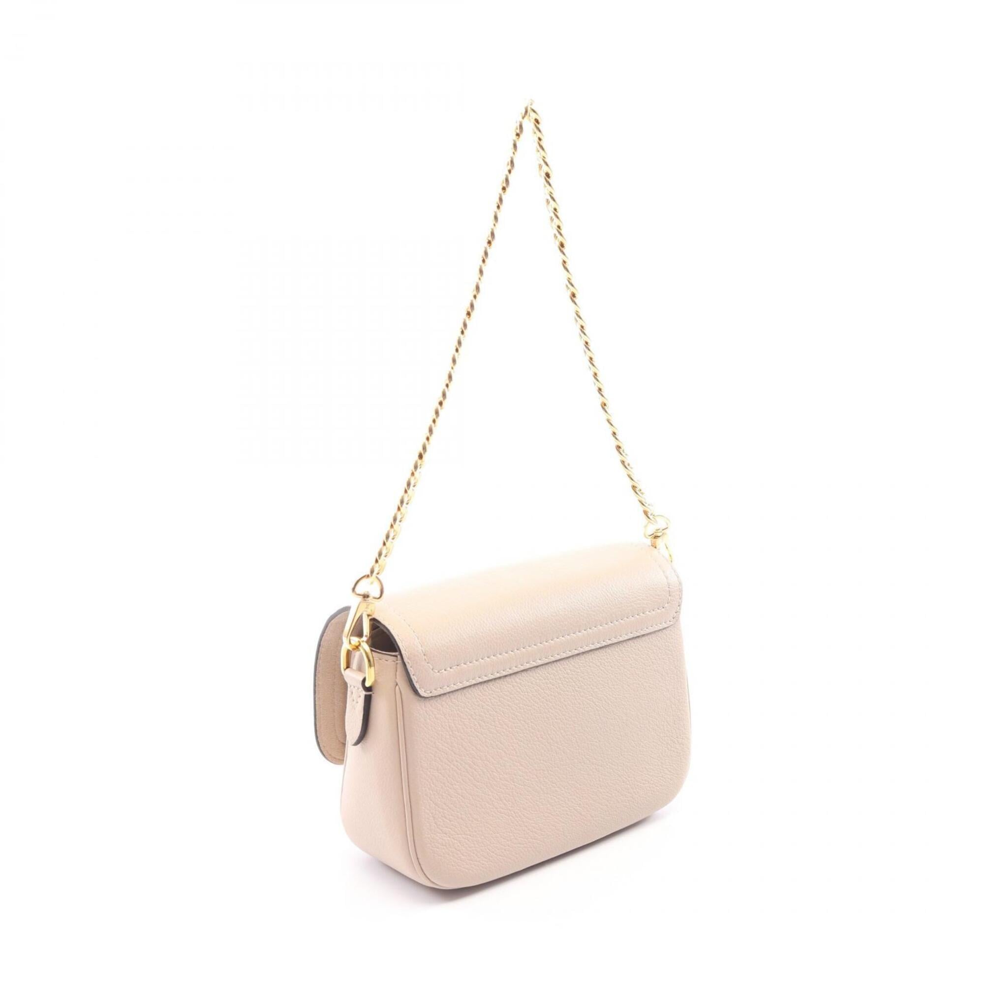 Louis Vuitton Beige Grayish White Leather Handbag (Pre-Owned)
