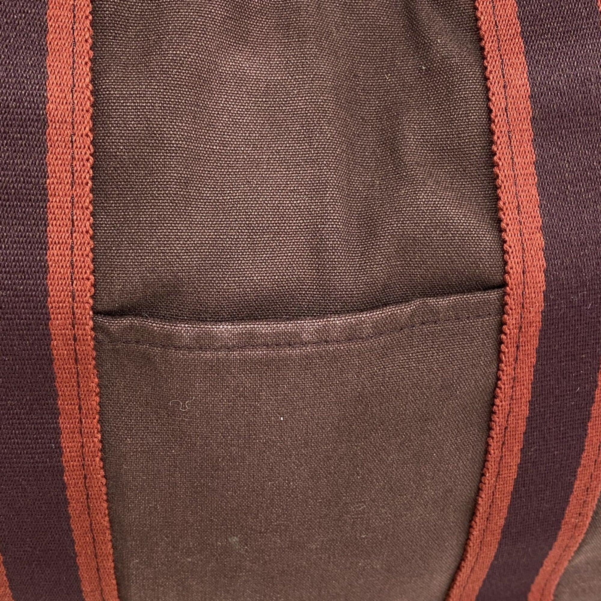 Hermes Brown Canvas Tote Bag (Pre-Owned)