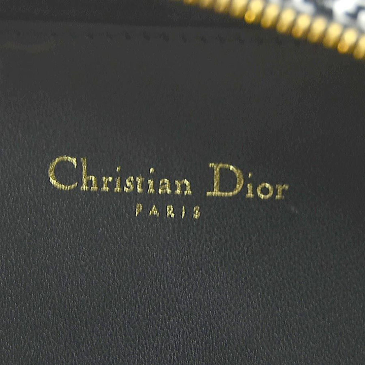 Christian Dior Black White Leather Canvas Shoulder Bag (Pre-Owned)