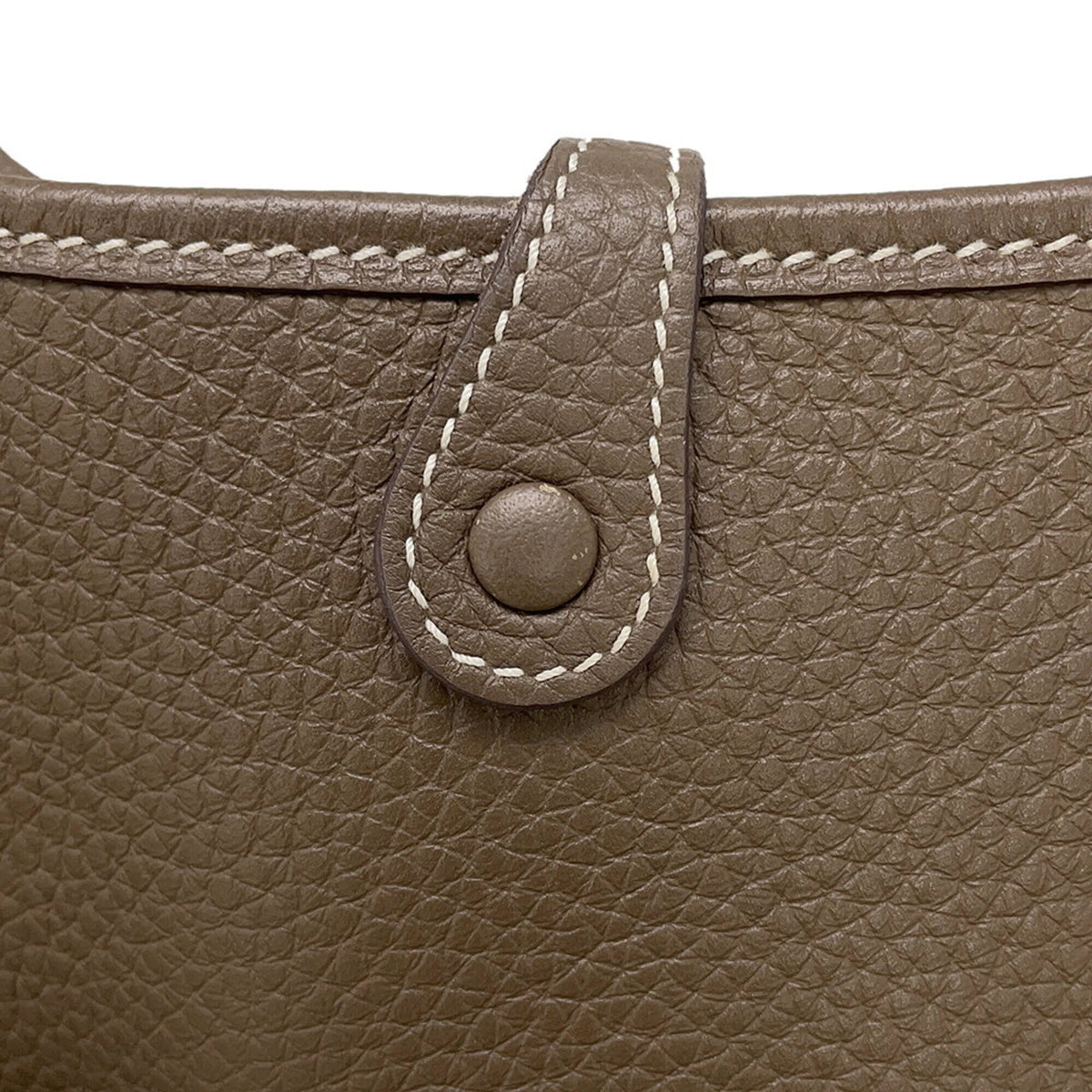 Hermes Blue Indigo Etoupe Gray Taurillon Clemence Leather Handbag Shoulder Bag (Pre-Owned)