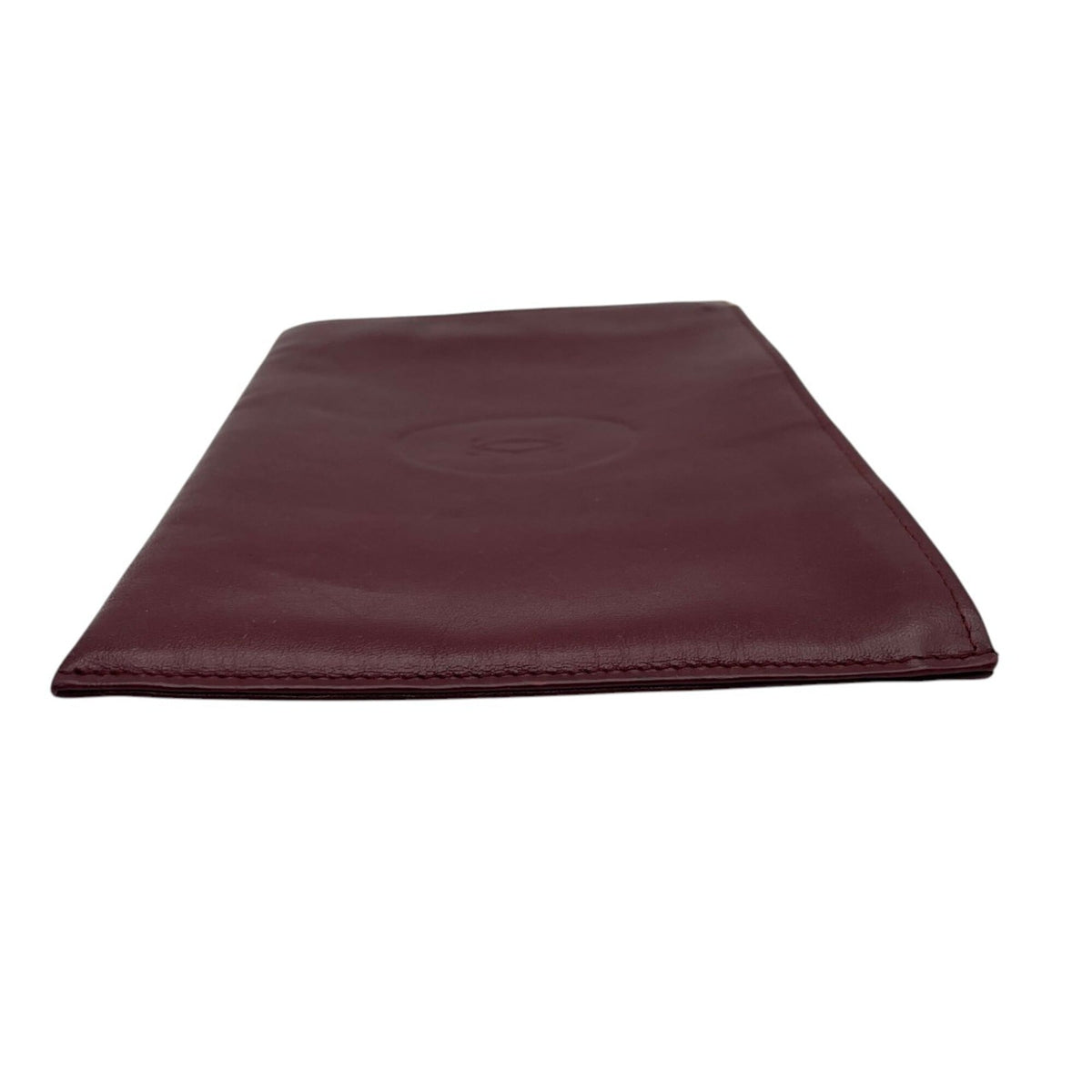 Cartier Bordeaux Gold Leather Clutch Bag Pouch (Pre-Owned)
