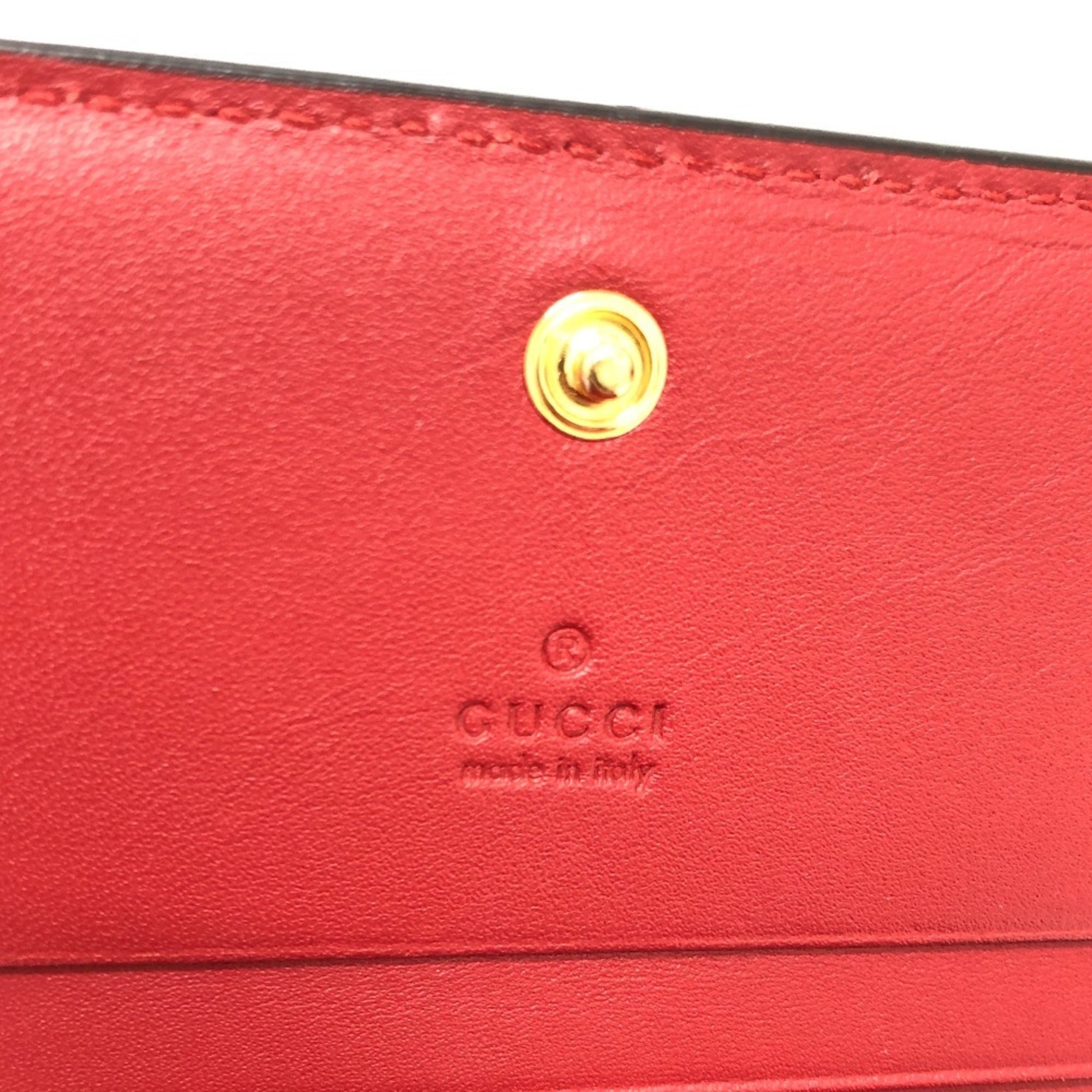 Gucci Beige Red Color Gg Supreme Canvas Wallet (Bi-Fold) (Pre-Owned)