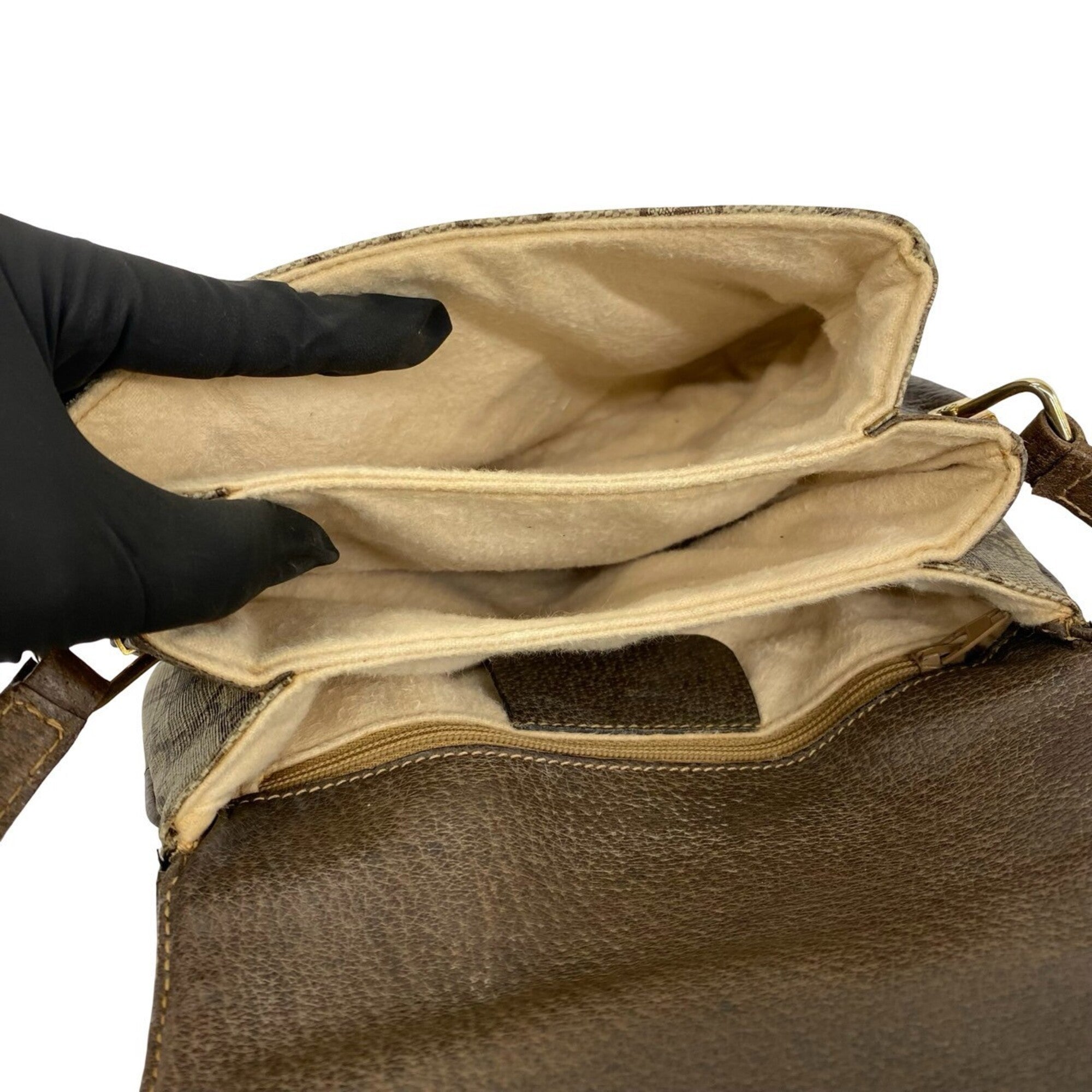 Gucci Brown Leather Pvc Pochette Shoulder Bag (Pre-Owned)