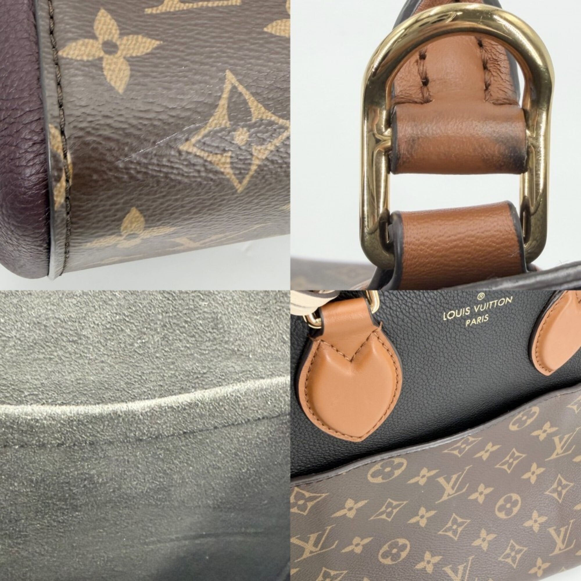 Louis Vuitton Black Bordeaux Brown Monogram Canvas Handbag Shoulder Bag Tote Bag (Pre-Owned)