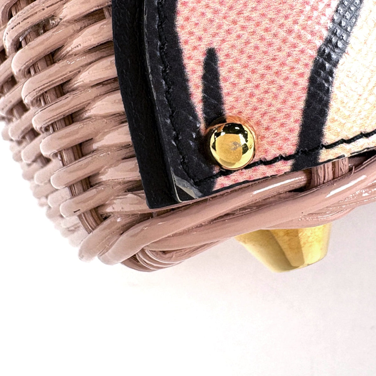 Prada Pink Canvas Basket Handbag (Pre-Owned)