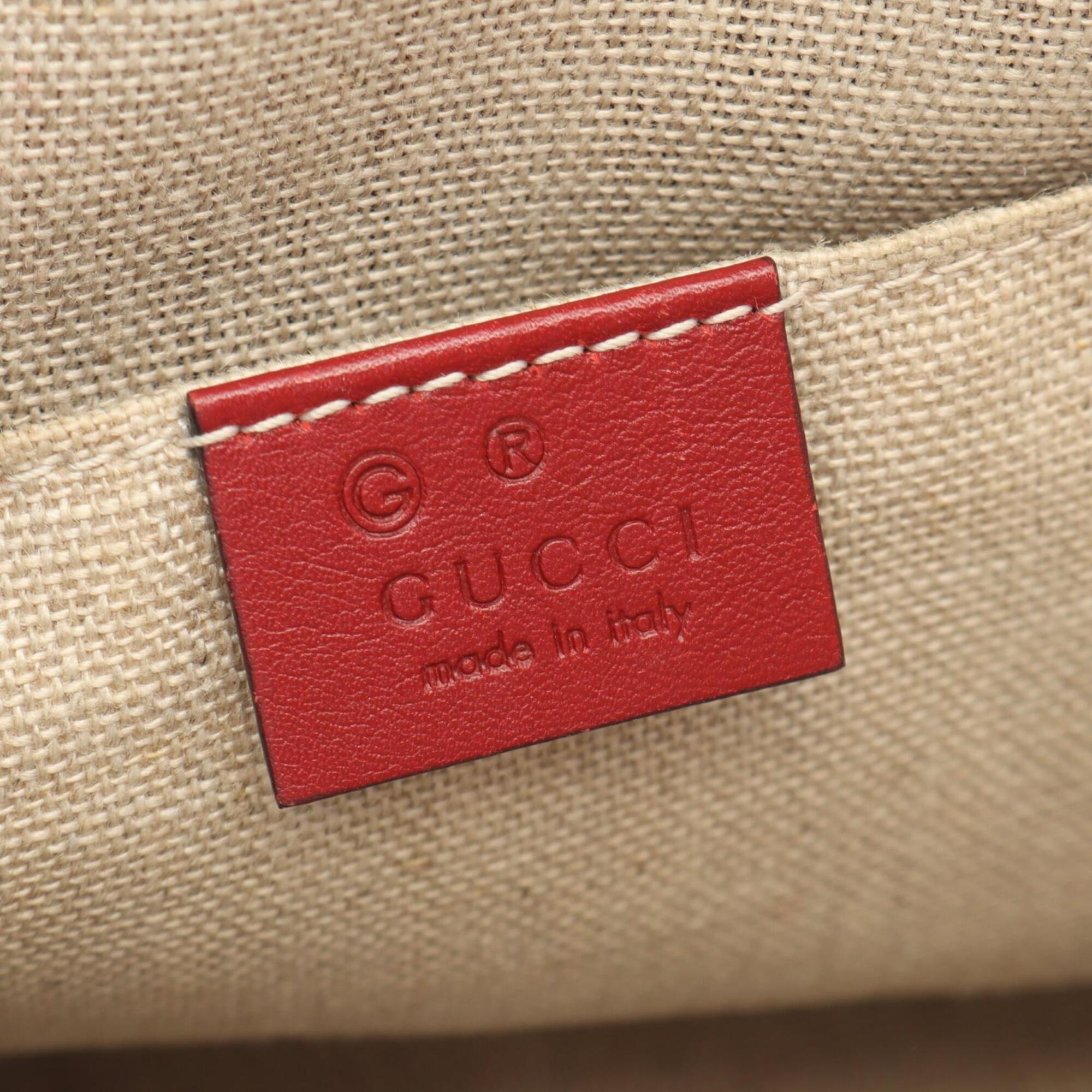 Gucci Red Color Leather Handbag (Pre-Owned)