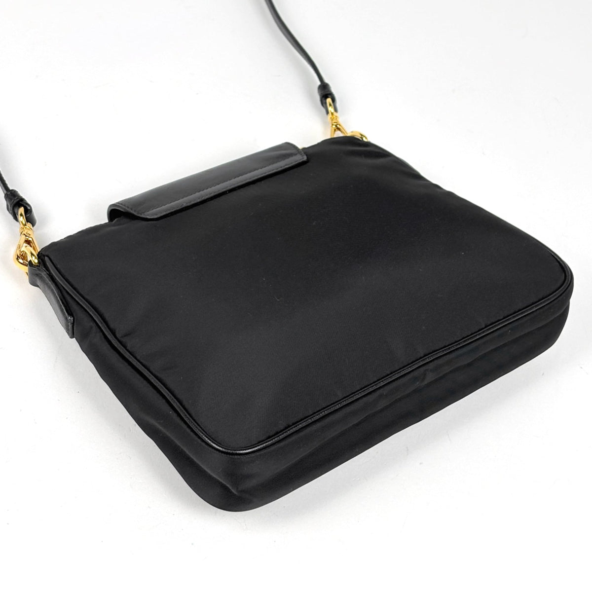 Prada Black Nylon Leather Shoulder Bag (Pre-Owned)