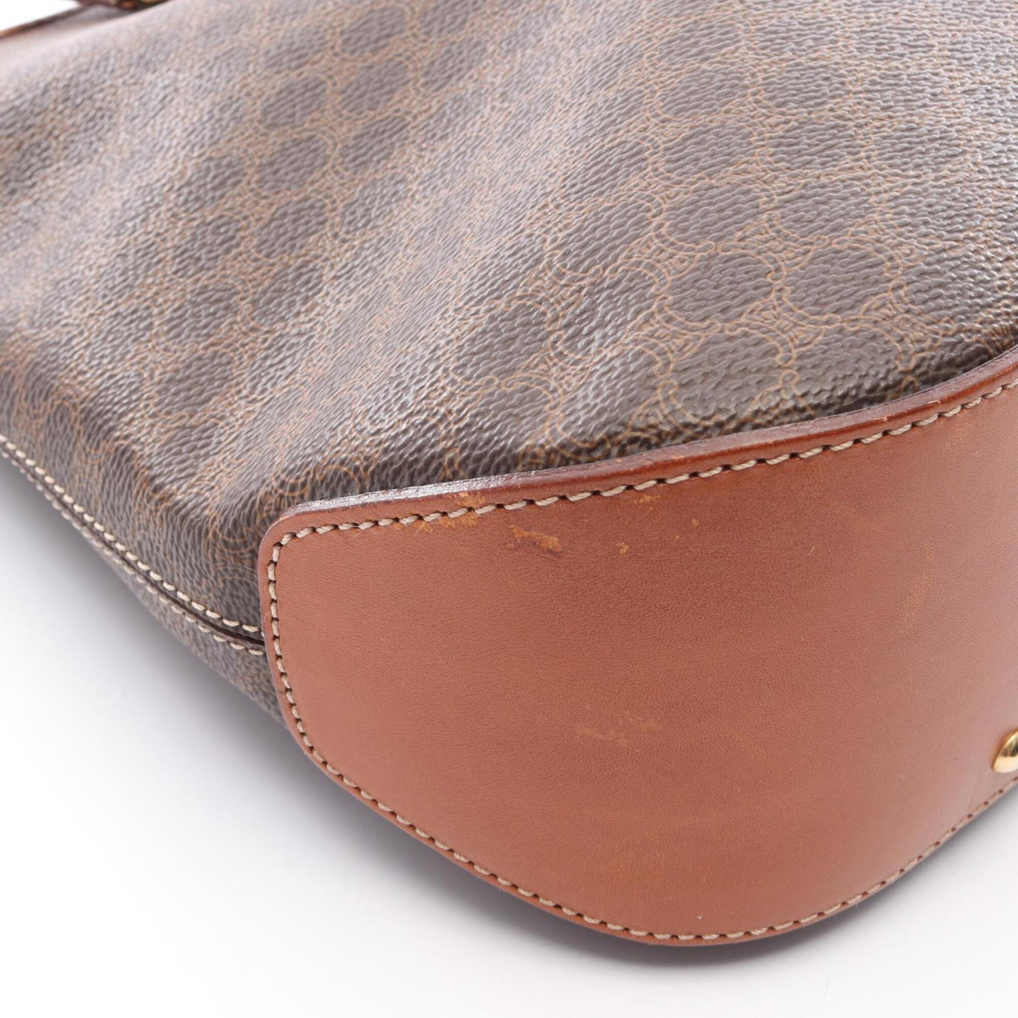 Celine Brown Coated Canvas Leather Handbag Tote Bag (Pre-Owned)