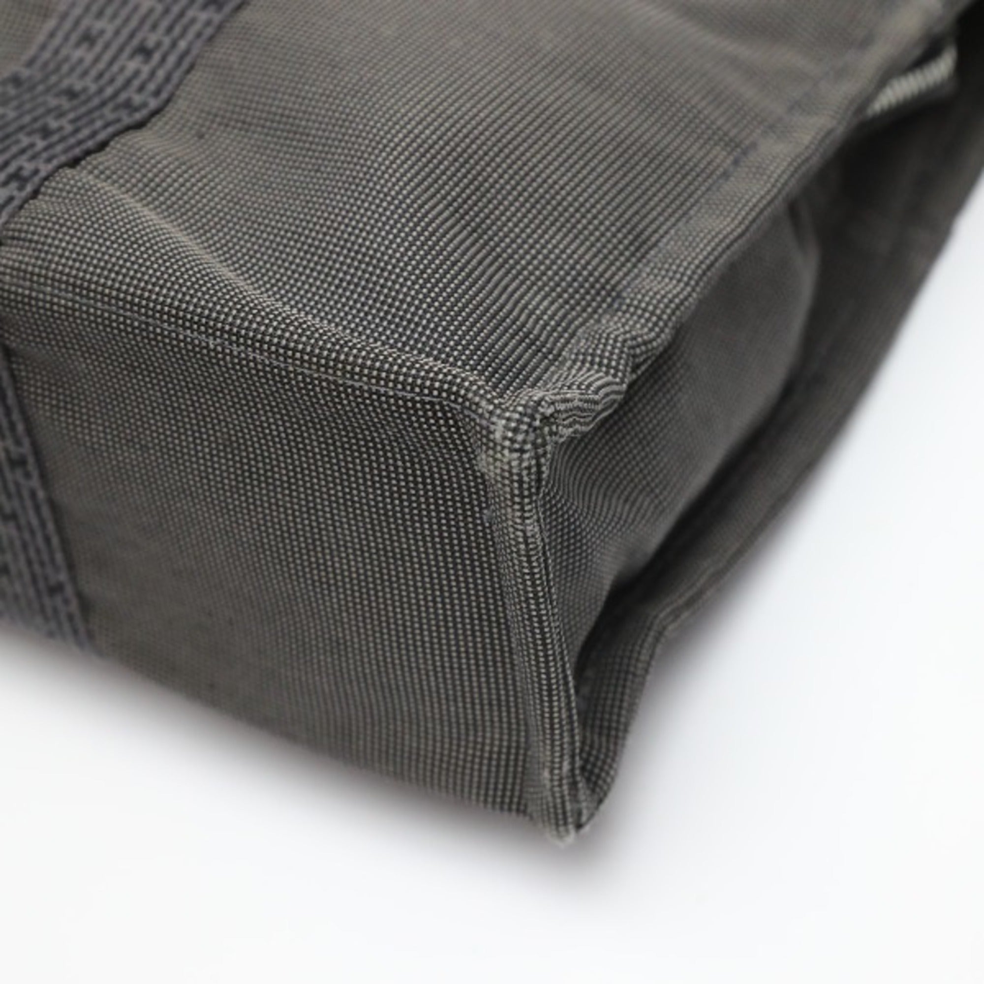 Hermes Gray Canvas Tote Bag (Pre-Owned)