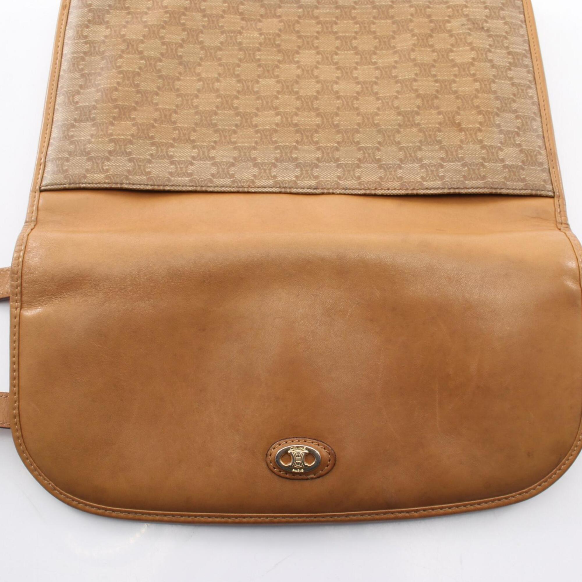 Celine Beige Coated Canvas Pvc Leather Handbag Shoulder Bag (Pre-Owned)