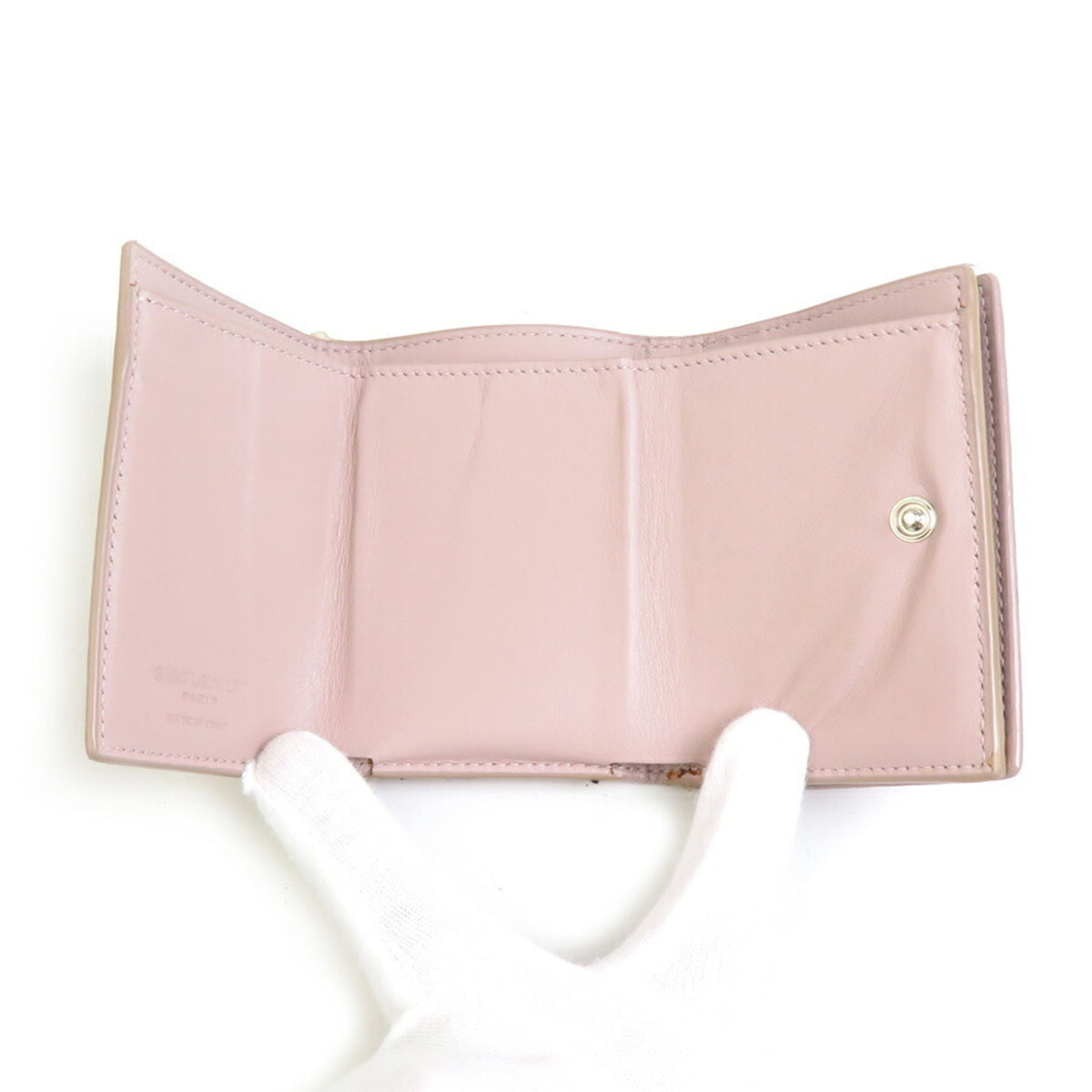Saint Laurent Pink Leather Wallet (Tri-Fold) (Pre-Owned)