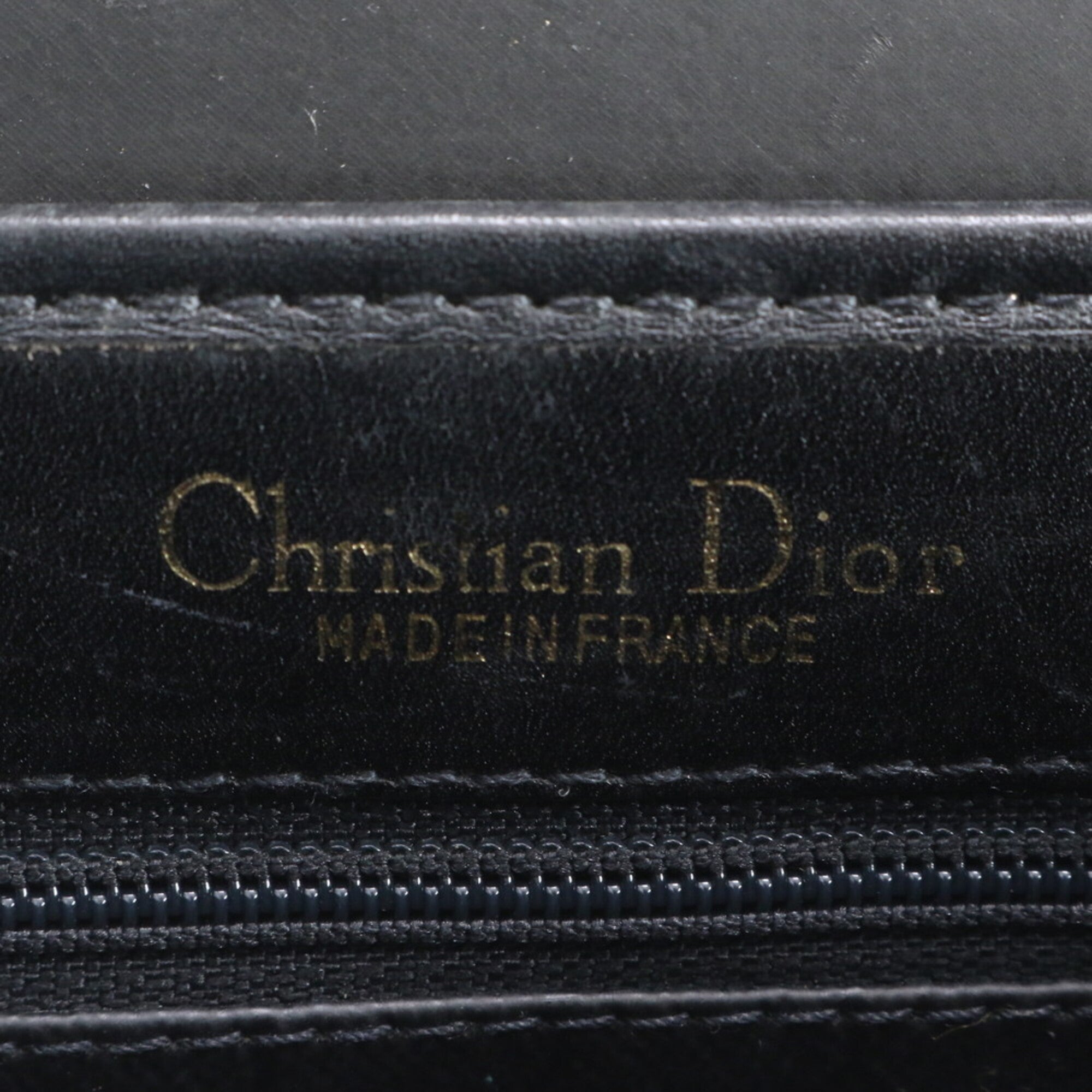 Christian Dior Black Leather Coated Canvas Handbag Shoulder Bag Tote Bag (Pre-Owned)