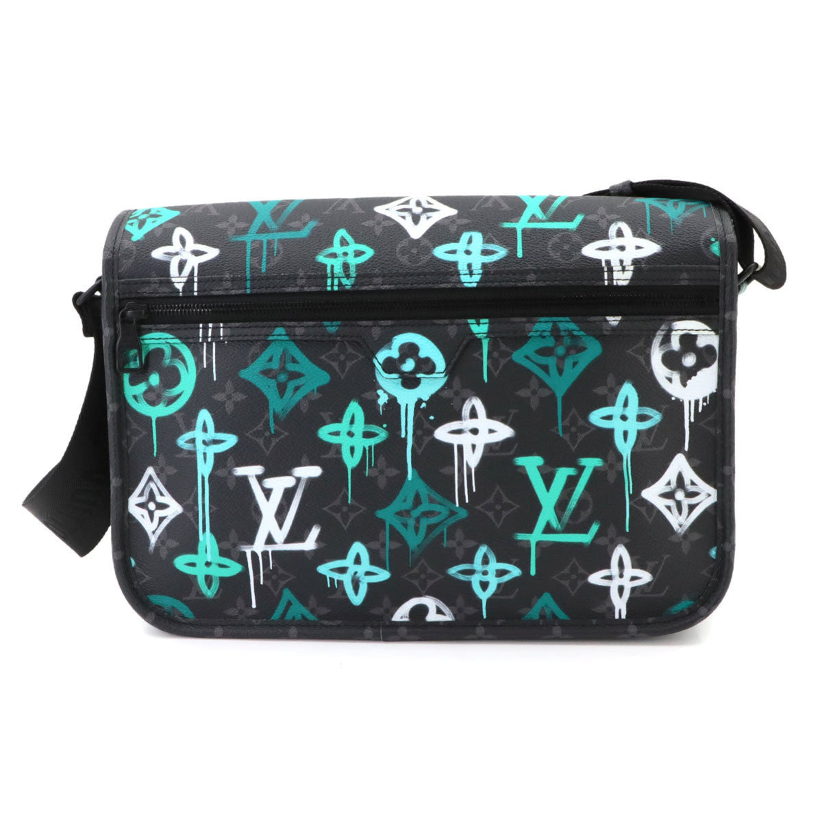 Louis Vuitton Black Green Monogram Eclipse Monogram Eclipse Handbag Messenger Bag Shoulder Bag (Pre-Owned)