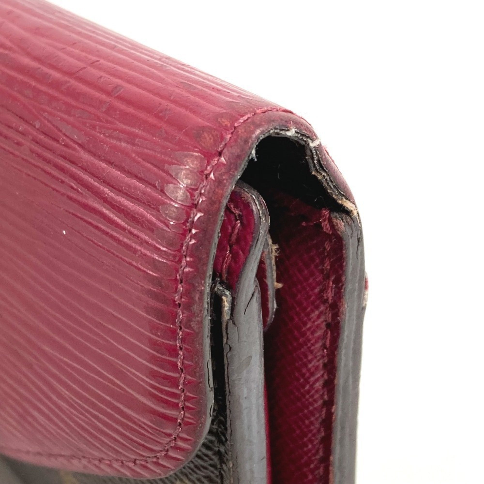 Louis Vuitton Monogram Brown Fuchsia Pink Pink Monogram Epi Leather Wallet (Tri-Fold) (Pre-Owned)