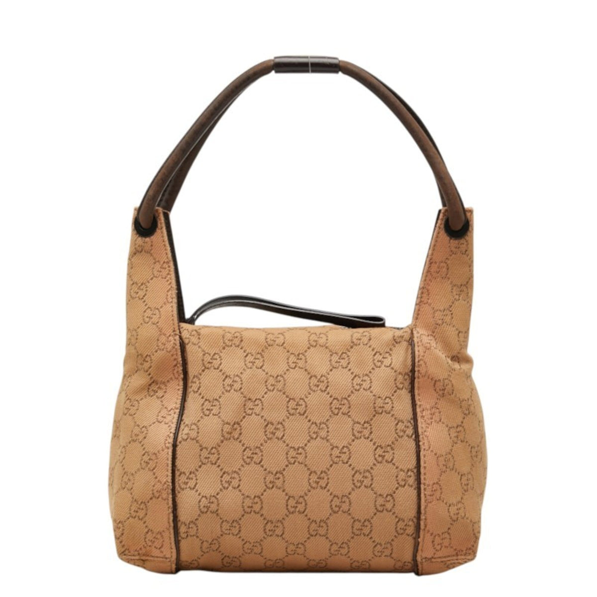 Gucci Brown Canvas Leather Handbag (Pre-Owned)