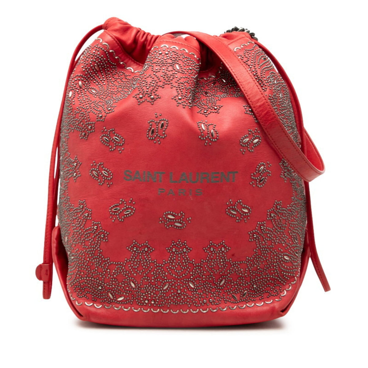 Saint Laurent Red Color Leather Shoulder Bag (Pre-Owned)