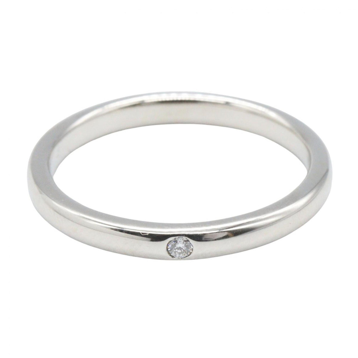 Tiffany Silver Clear Platinum 950 Band Ring (Pre-Owned)