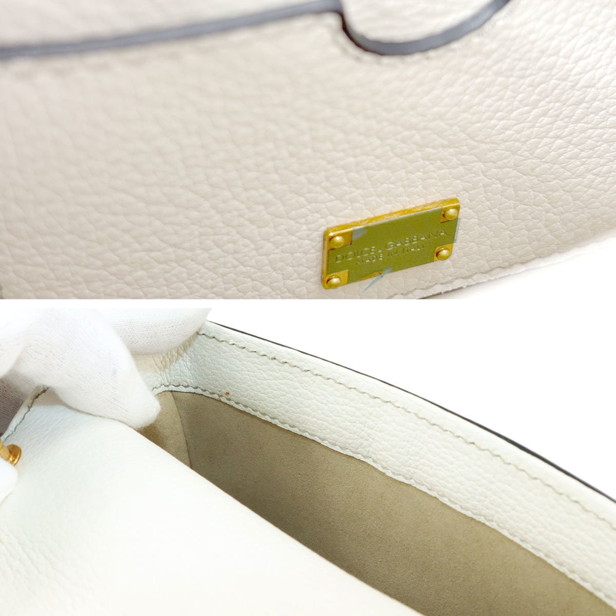 Dolce & Gabbana White Leather Handbag (Pre-Owned)