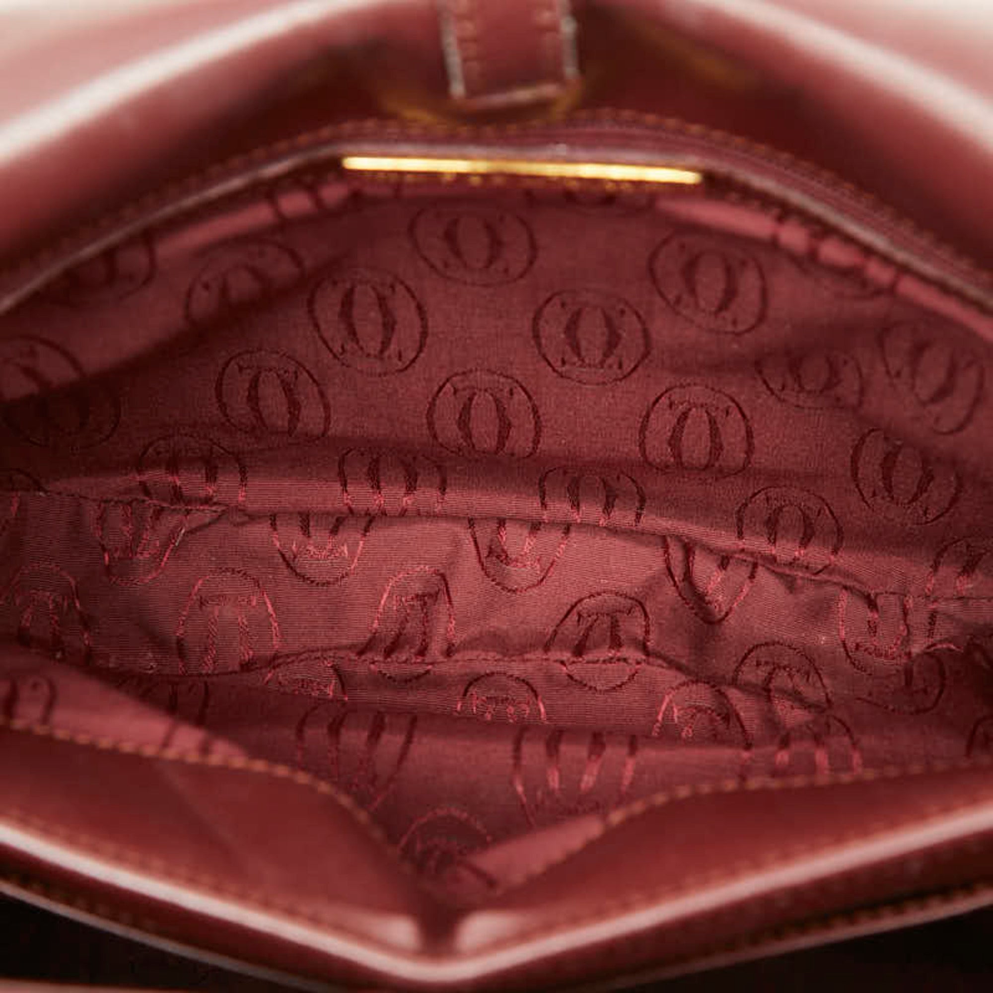 Cartier Must Bordeaux Wine Red Leather Shoulder Bag (Pre-Owned)