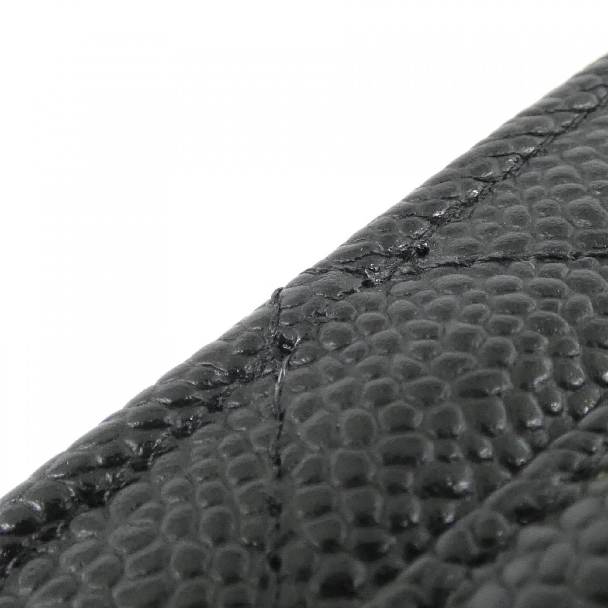 Chanel Black Grained Calfskin Chain/Shoulder Wallet (Pre-Owned)