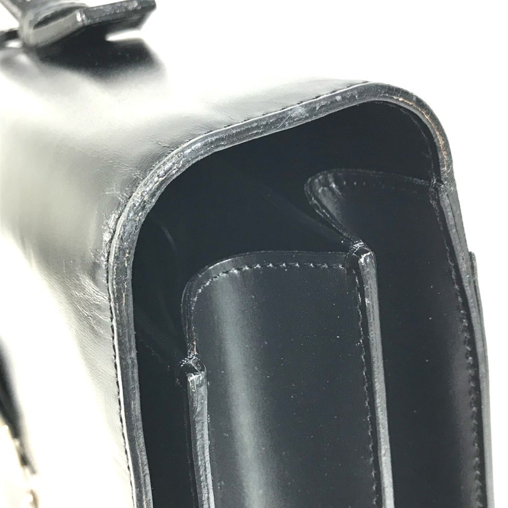 Cartier Black Leather Briefcase Handbag Tote Bag (Pre-Owned)