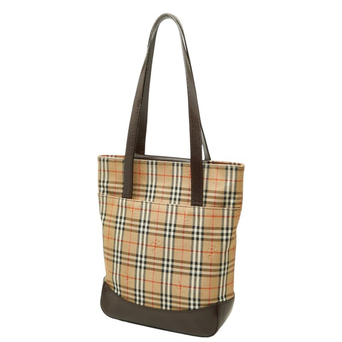 Burberry Beige Brown Canvas Tote Bag (Pre-Owned)