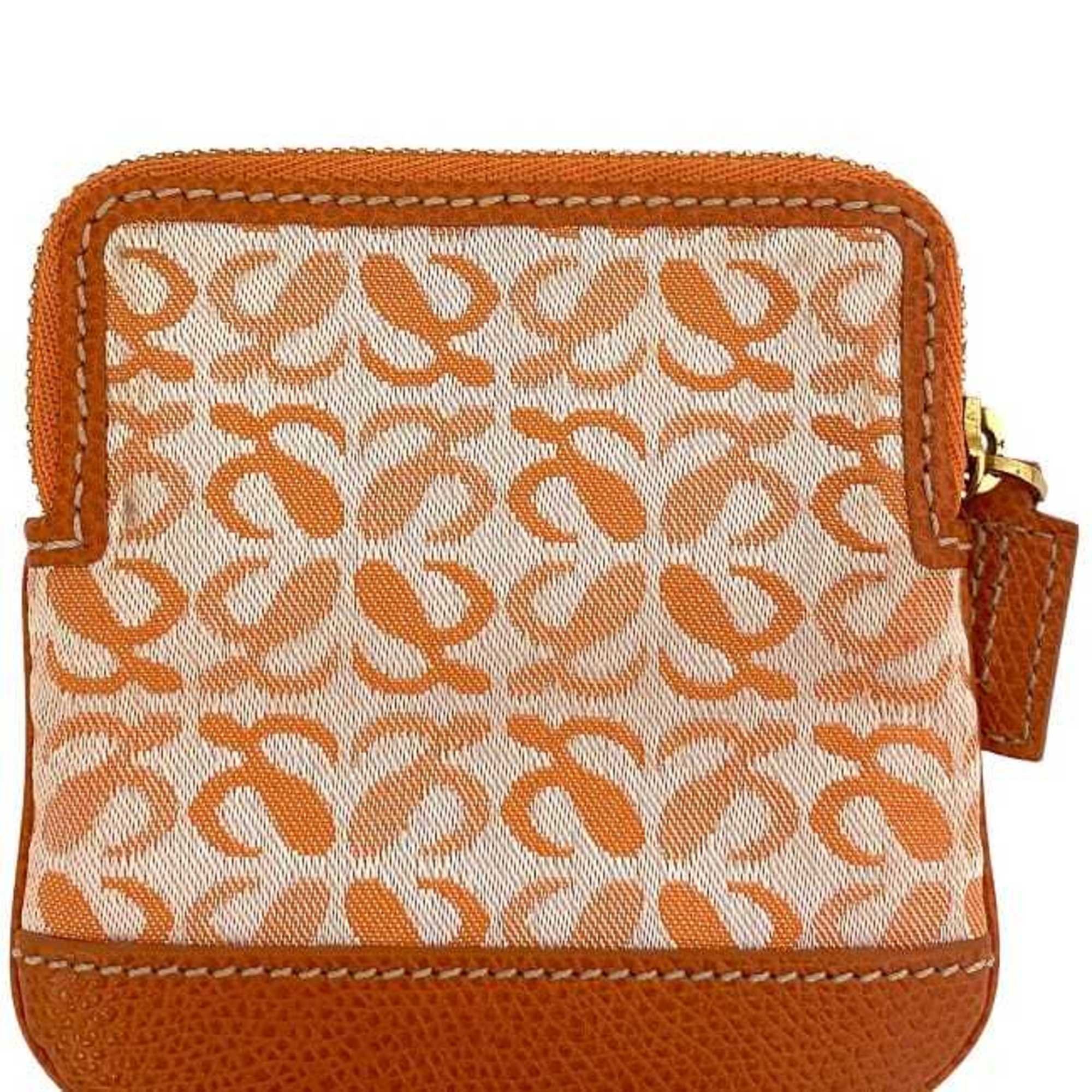 Loewe Orange Canvas Leather Coin Purse/Coin Case (Pre-Owned)