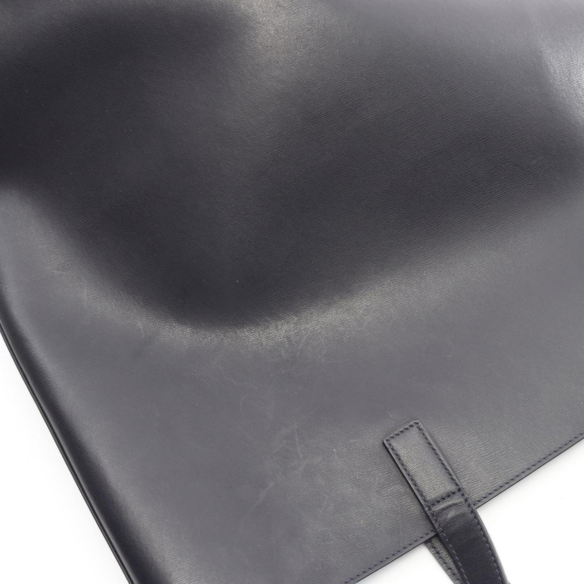 Saint Laurent Navy Leather Handbag Pouch Tote Bag (Pre-Owned)