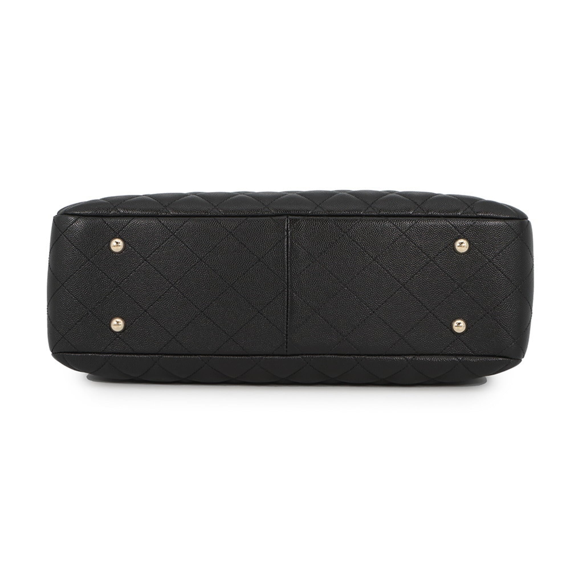 Chanel Black Grained Calfskin Shopping Bag Tote Bag (Pre-Owned)