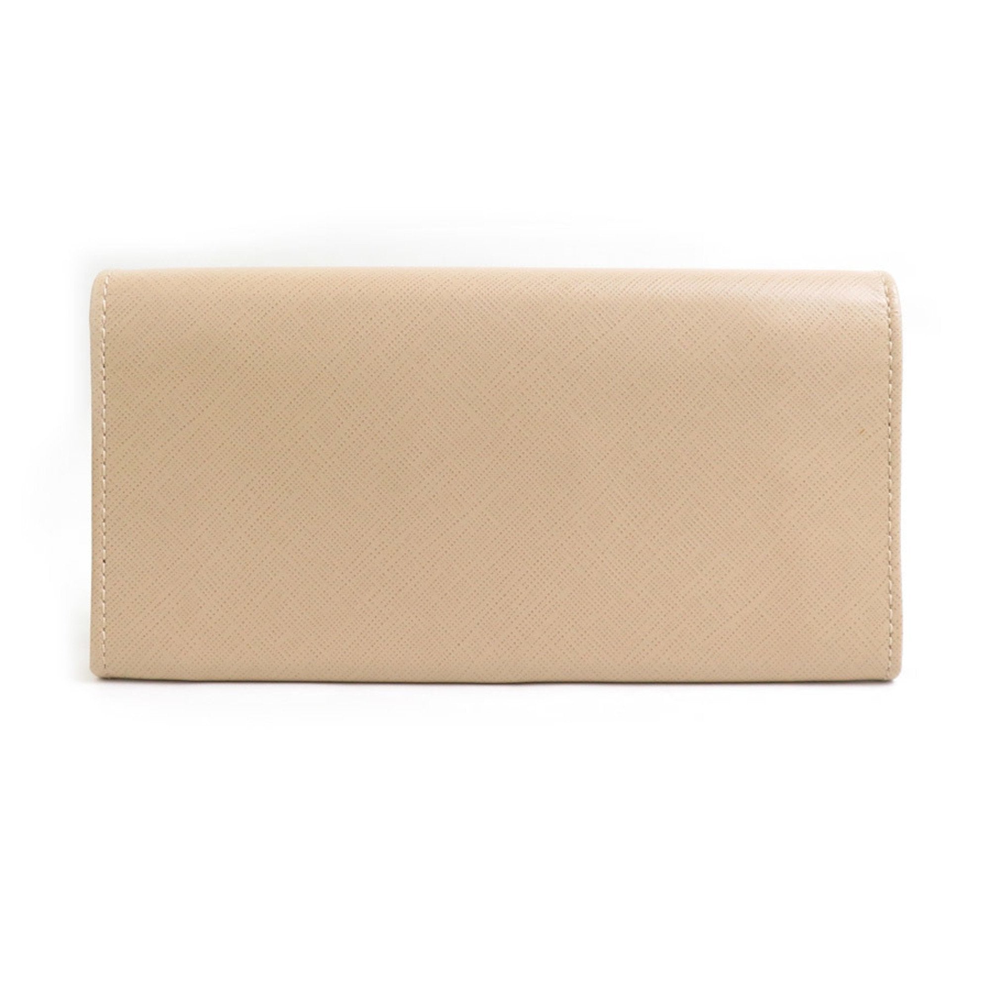 Salvatore Ferragamo Beige Leather Long Wallet (Bi-Fold) (Pre-Owned)