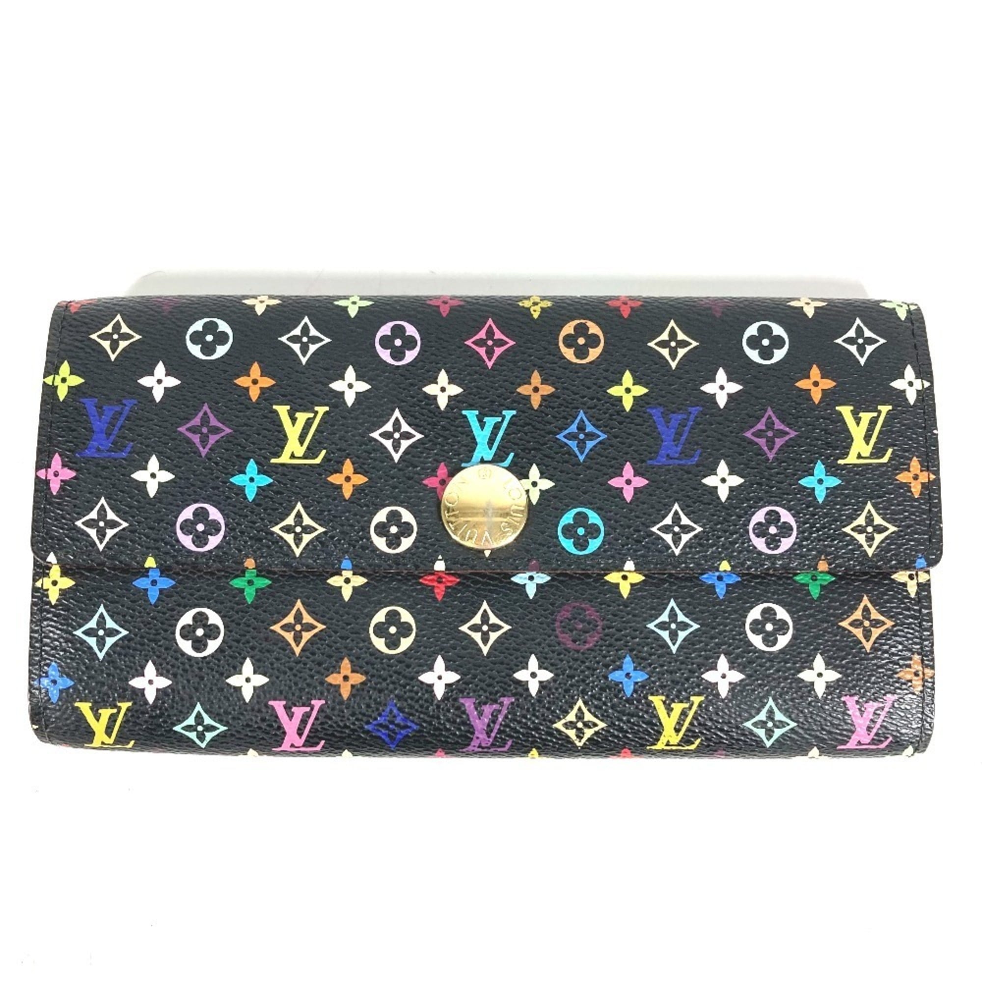Louis Vuitton Black Multi-Color Noir Monogram Multicolore Long Wallet (Bi-Fold) (Pre-Owned)