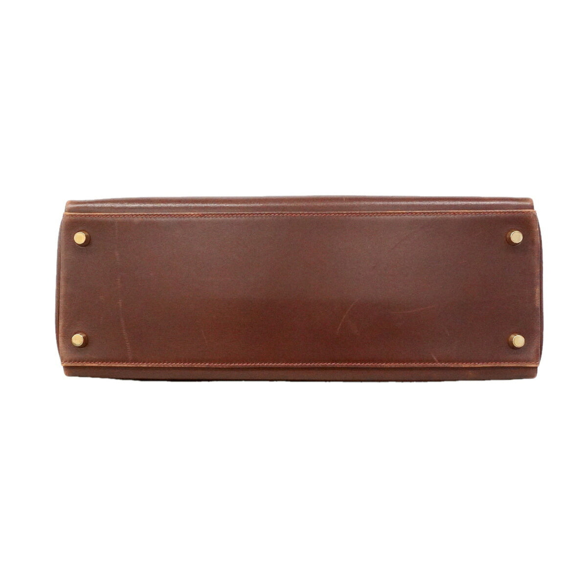 Hermes Noisette Box Calf Leather Handbag (Pre-Owned)